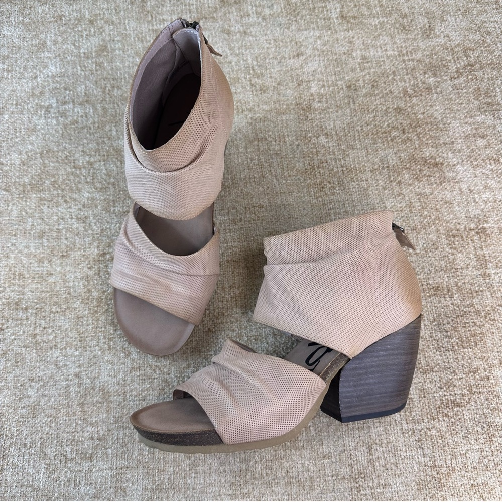 OTBT Patchouli Tan Leather Heeled Sandals Women’s Size 9